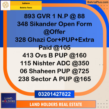 Residential Plot for Sale in Bahria Town, Lahore - (BP-291767)