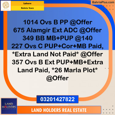 Residential Plot for Sale in Bahria Town, Lahore - (BP-291771)