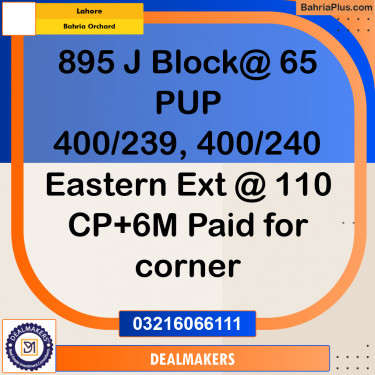 Residential Plot for Sale in Bahria Orchard, Lahore - (BP-291900)