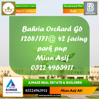 Residential Plot for Sale in Phase 4 - G6 Block -  Bahria Orchard, Lahore - (BP-291935)
