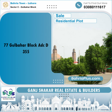 1 Kanal Residential Plot for Sale in Sector C - Gulbahar Block -  Bahria Town, Lahore - (BP-291941)