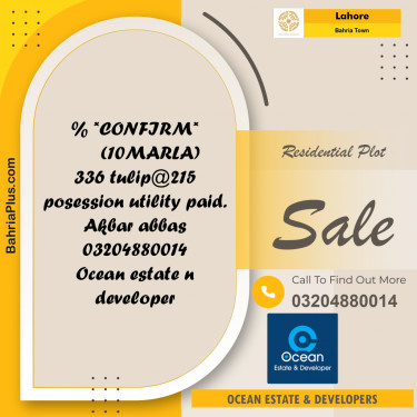 Residential Plot for Sale in Bahria Town, Lahore - (BP-291978)