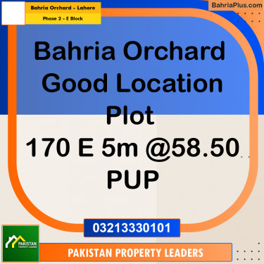 5 Marla Residential Plot for Sale in Phase 2 - E Block -  Bahria Orchard, Lahore - (BP-291992)