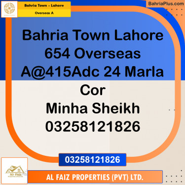 1 Kanal Residential Plot for Sale in Overseas A -  Bahria Town, Lahore - (BP-292075)