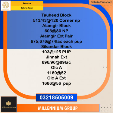 Residential Plot for Sale in Bahria Town, Lahore - (BP-292120)