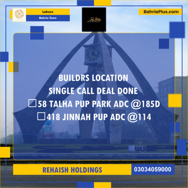 Residential Plot for Sale in Bahria Town, Lahore - (BP-292145)