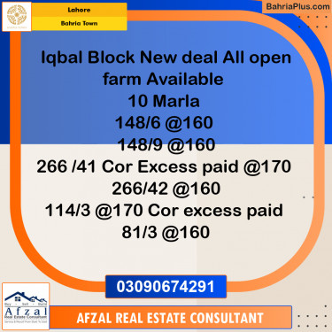 Residential Plot for Sale in Bahria Town, Lahore - (BP-292186)