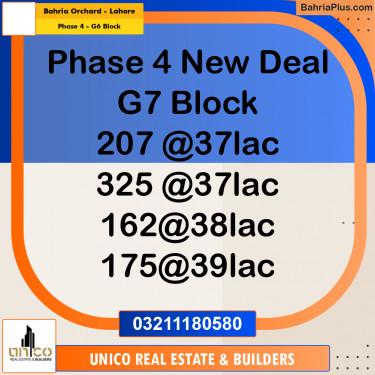 5 Marla Residential Plot for Sale in Phase 4 - G6 Block -  Bahria Orchard, Lahore - (BP-292187)