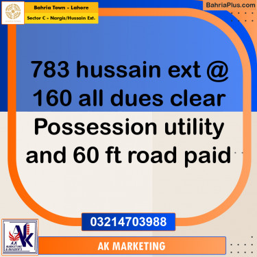 1 Kanal Residential Plot for Sale in Sector C - Nargis/Hussain Ext. -  Bahria Town, Lahore - (BP-292190)