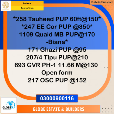 Residential Plot for Sale in Bahria Town, Lahore - (BP-292209)