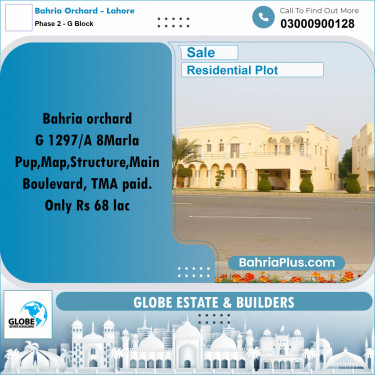 8 Marla Residential Plot for Sale in Phase 2 - G Block -  Bahria Orchard, Lahore - (BP-292312)