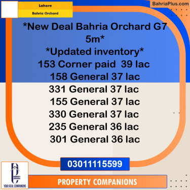 Residential Plot for Sale in Bahria Orchard, Lahore - (BP-292350)
