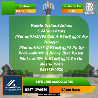 5 Marla Residential Plot for Sale in Bahria Orchard, Lahore - (BP-292370)