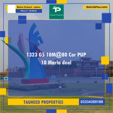 10 Marla Residential Plot for Sale in Phase 4 - G5 Block -  Bahria Orchard, Lahore - (BP-292395)