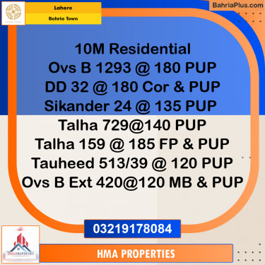 Residential Plot for Sale in Bahria Town, Lahore - (BP-292408)