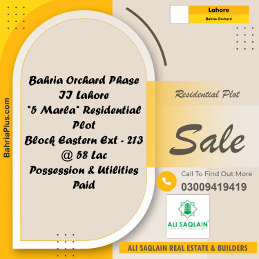 Residential Plot for Sale in Bahria Orchard, Lahore - (BP-292701)