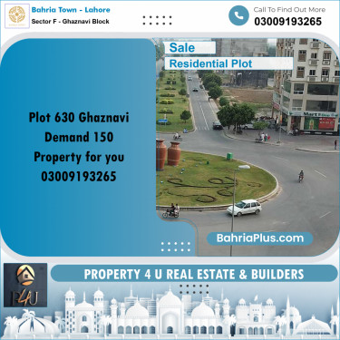 10 Marla Residential Plot for Sale in Sector F - Ghaznavi Block -  Bahria Town, Lahore - (BP-292726)
