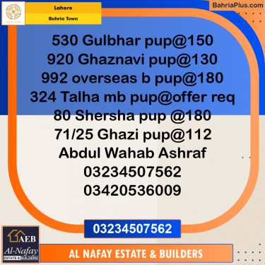 Residential Plot for Sale in Bahria Town, Lahore - (BP-292741)