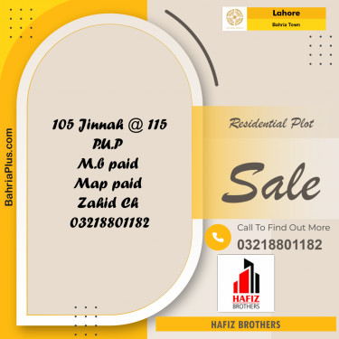 5 Marla Residential Plot for Sale in Bahria Town, Lahore - (BP-292756)