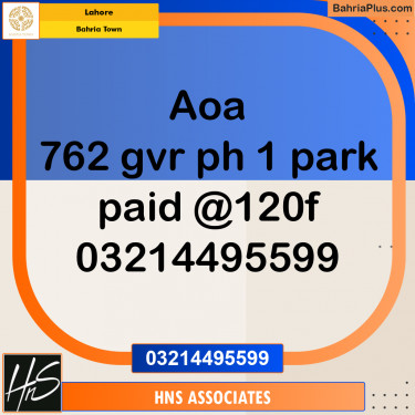 Residential Plot for Sale in Bahria Town, Lahore - (BP-292811)