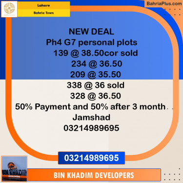 Residential Plot for Sale in Bahria Town, Lahore - (BP-292893)