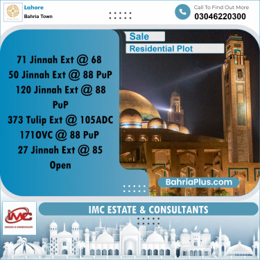 Residential Plot for Sale in Bahria Town, Lahore - (BP-293000)