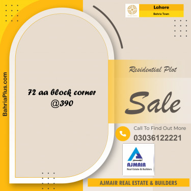 Residential Plot for Sale in Bahria Town, Lahore - (BP-293092)