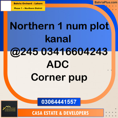 1 Kanal Residential Plot for Sale in Phase 1 - Northern District -  Bahria Orchard, Lahore - (BP-293093)