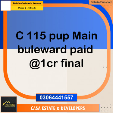 8 Marla Residential Plot for Sale in Phase 2 - C Block -  Bahria Orchard, Lahore - (BP-293095)