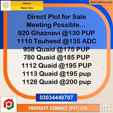 Residential Plot for Sale in Bahria Town, Lahore - (BP-293171)
