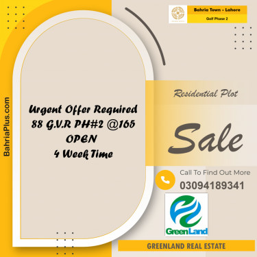 1 Kanal Residential Plot for Sale in Golf Phase 2 -  Bahria Town, Lahore - (BP-293235)