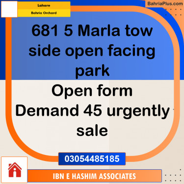 Residential Plot for Sale in Bahria Orchard, Lahore - (BP-293237)