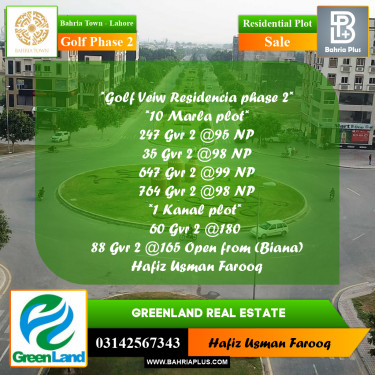 10 Marla Residential Plot for Sale in Golf Phase 2 -  Bahria Town, Lahore - (BP-293243)
