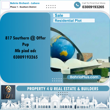 8 Marla Residential Plot for Sale in Phase 1 - Southern District -  Bahria Orchard, Lahore - (BP-293301)