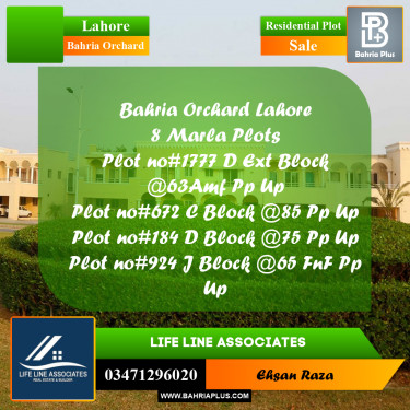 8 Marla Residential Plot for Sale in Bahria Orchard, Lahore - (BP-293403)