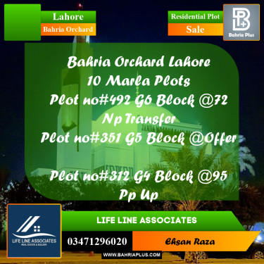 10 Marla Residential Plot for Sale in Bahria Orchard, Lahore - (BP-293406)