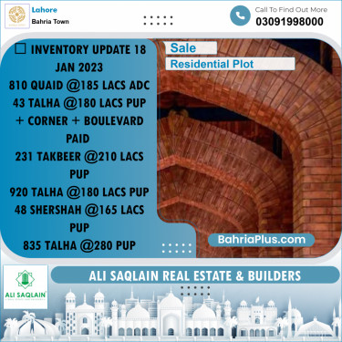 10 Marla Residential Plot for Sale in Bahria Town, Lahore - (BP-293421)