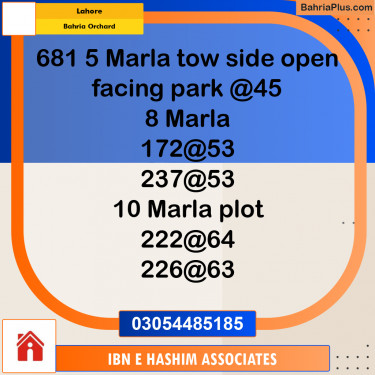 Residential Plot for Sale in Bahria Orchard, Lahore - (BP-293423)