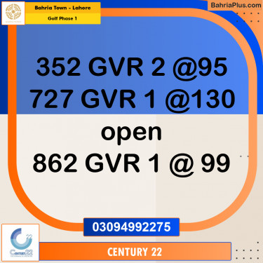 10 Marla Residential Plot for Sale in Golf Phase 1 -  Bahria Town, Lahore - (BP-293459)