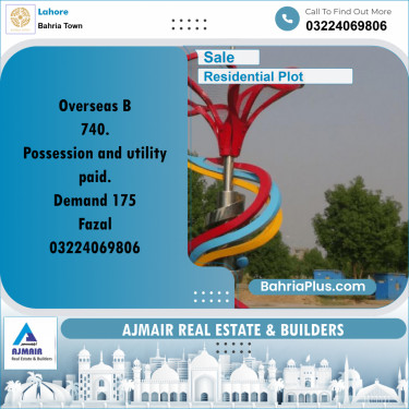 Residential Plot for Sale in Bahria Town, Lahore - (BP-293564)