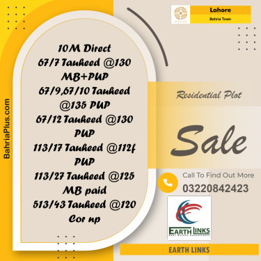 Residential Plot for Sale in Bahria Town, Lahore - (BP-293694)