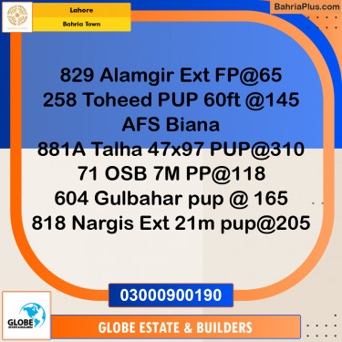 Residential Plot for Sale in Bahria Town, Lahore - (BP-293798)
