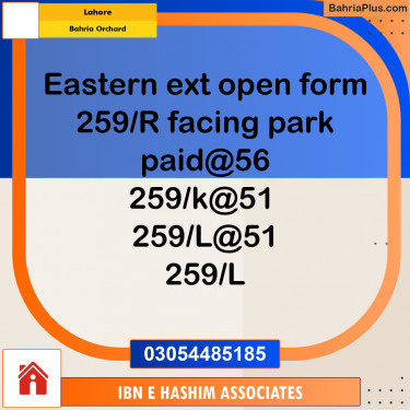 Residential Plot for Sale in Bahria Orchard, Lahore - (BP-293913)