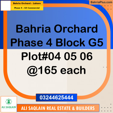 5 Marla Commercial Plot for Sale in Phase 4 - G5 Commercial -  Bahria Orchard, Lahore - (BP-293938)