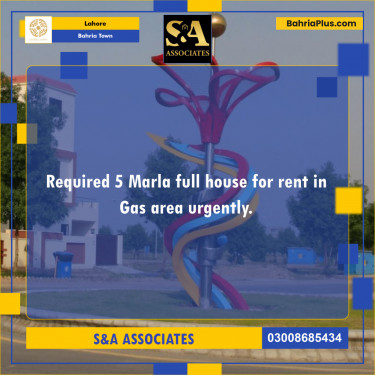 5 Marla Residential House for Rent in Bahria Town, Lahore - (BP-293940)