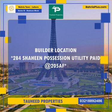 10 Marla Residential Plot for Sale in Sector B - Shaheen Block -  Bahria Town, Lahore - (BP-293960)
