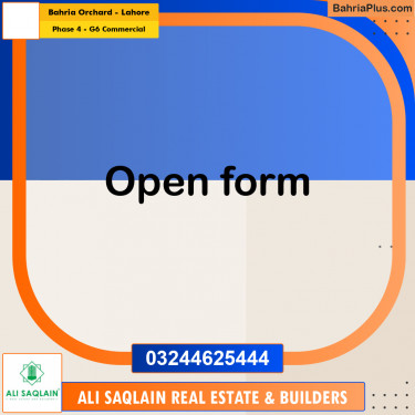 8 Marla Commercial Plot for Sale in Phase 4 - G6 Commercial -  Bahria Orchard, Lahore - (BP-293966)