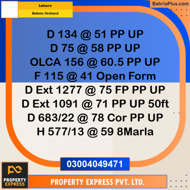 Residential Plot for Sale in Bahria Orchard, Lahore - (BP-294003)