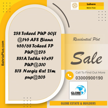 Residential Plot for Sale in Bahria Town, Lahore - (BP-294064)