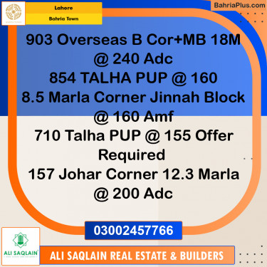 Residential Plot for Sale in Bahria Town, Lahore - (BP-294155)